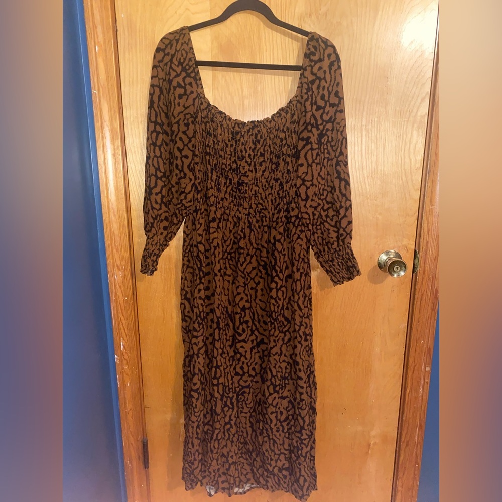 H&M animal print smock dress sz L